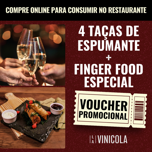 4 Taças de Espumante + Finger Food